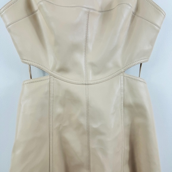 Jonathan Simkhai vegan leather cut out mini dress in vanilla - Picture 10 of 14